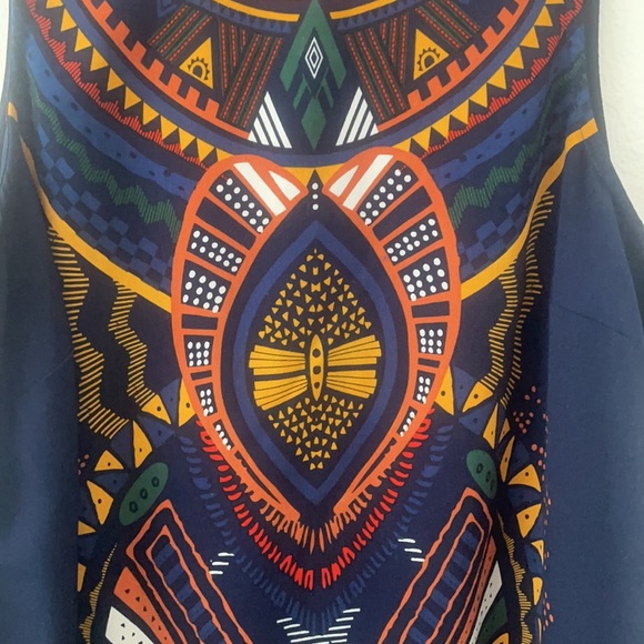Funky Soul Sleeveless Dress Multi Color Print Design Size Medium. - Picture 4 of 7